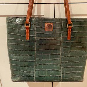 Dooney & Bourke Dark Green Crocodile Skin Leather
